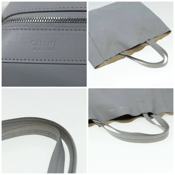 CELINE Horizontal Cabas Tote Bag Leather Light Blue Auth mr333 - Picture 16 of 16